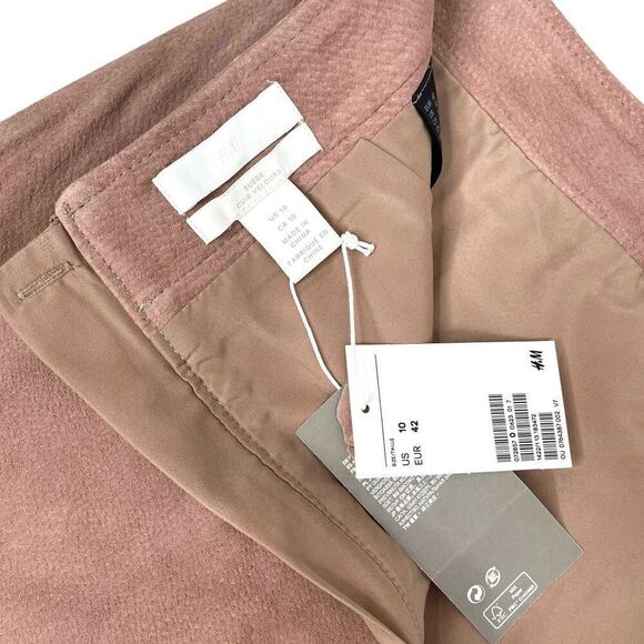 NEW H&M real suede mini skirt Size‎ 10 dusky pink - Picture 7 of 10